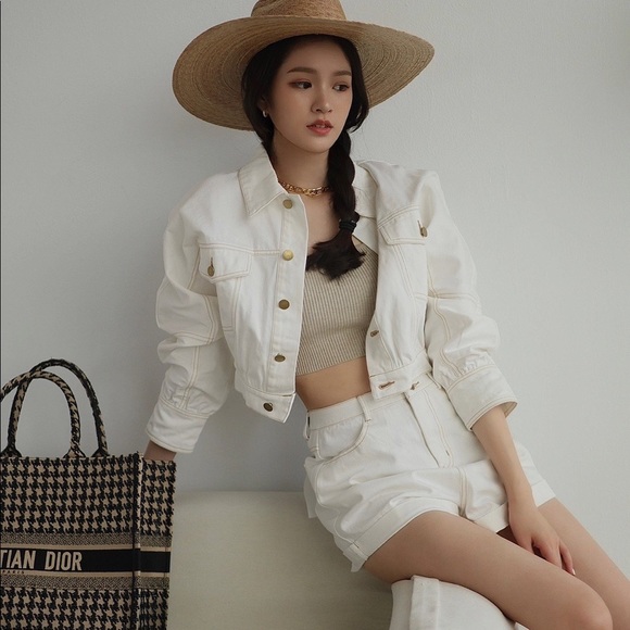 Chennchenn white denim jacket - Picture 1 of 4